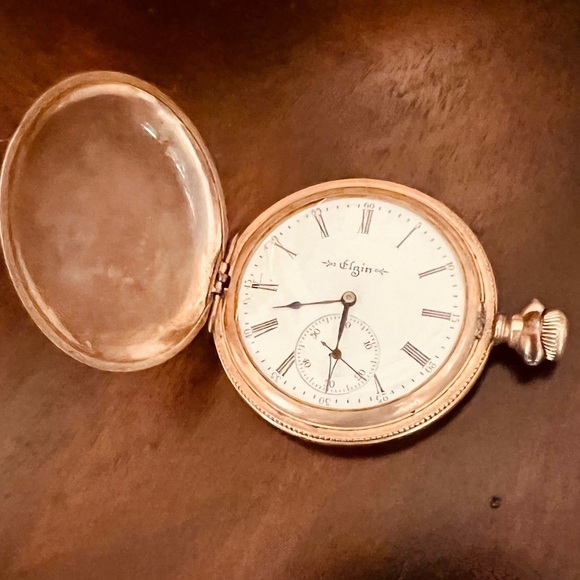 🌟HP🌟RARE ANTIQUE ELGIN HUNTER POCKET WATCH - Picture 2 of 16